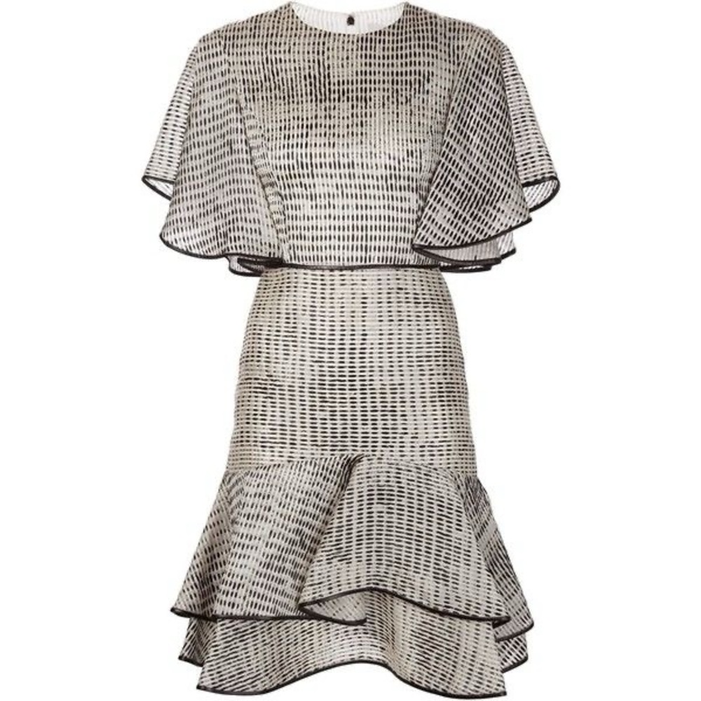 JASON WU WOODGRAIN RAFFIA ORGANZA BIAS RUFFLE DRESS “RARE RUNWAY DRESS” - Picture 6 of 15